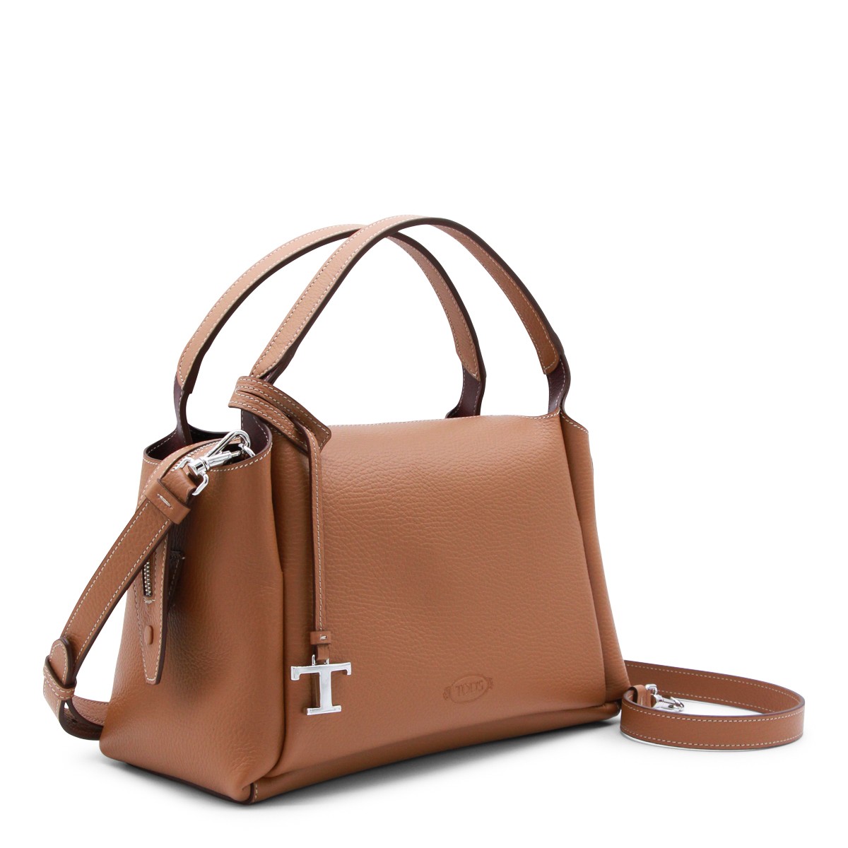 BROWN TOP HANDLE BAG