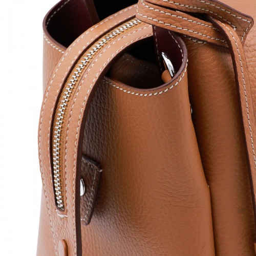 BROWN TOP HANDLE BAG