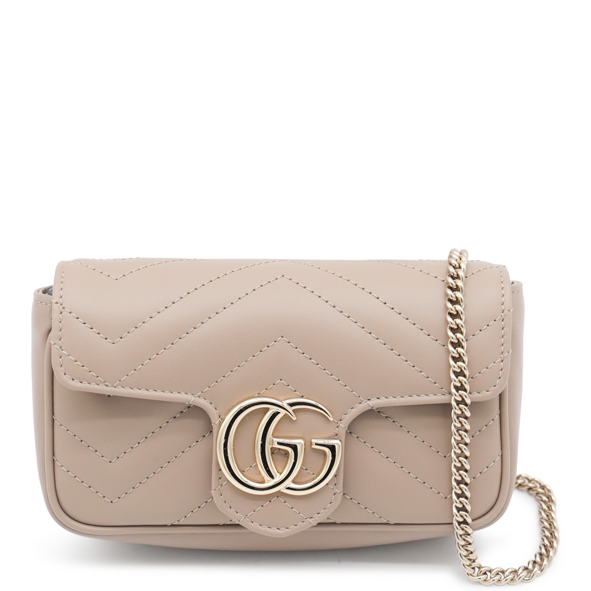 BEIGE LEATHER GG MARMONT MINI BAG