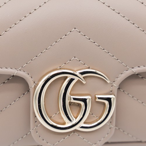 BEIGE LEATHER GG MARMONT MINI BAG