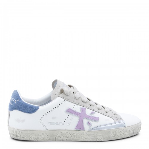WHITE AND PURPLE SNEAKERS