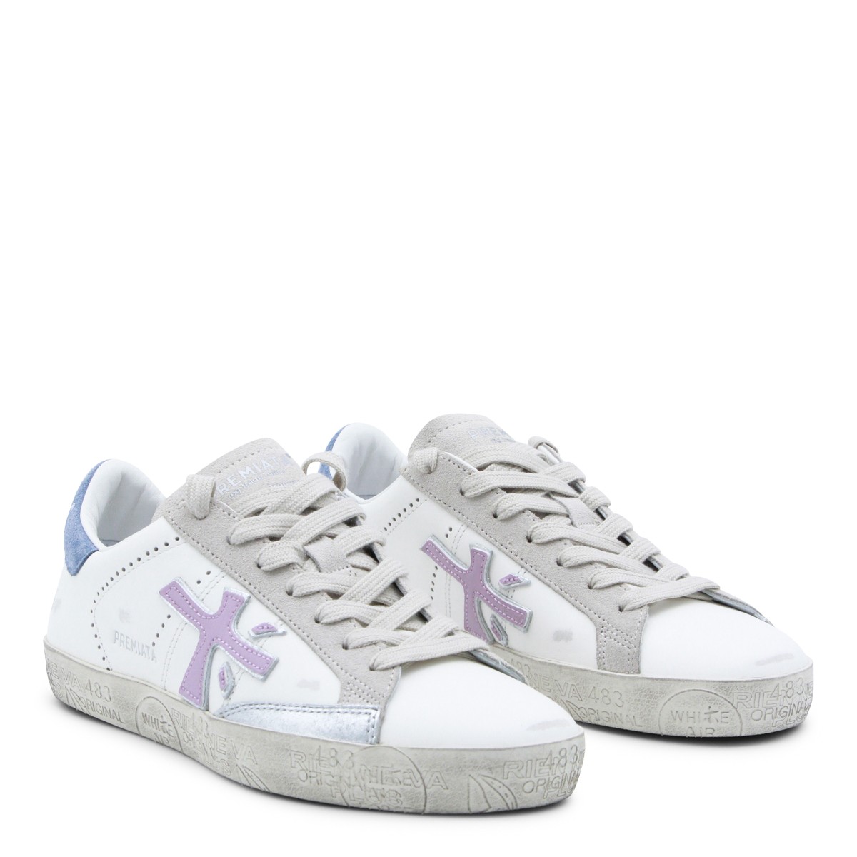 WHITE AND PURPLE SNEAKERS