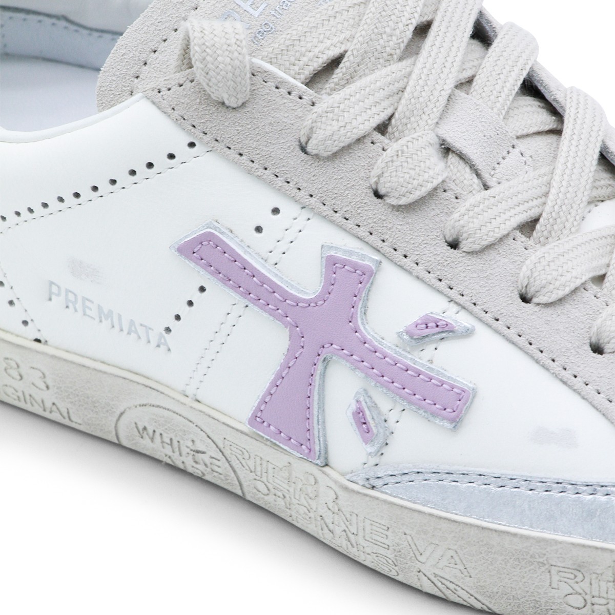 WHITE AND PURPLE SNEAKERS