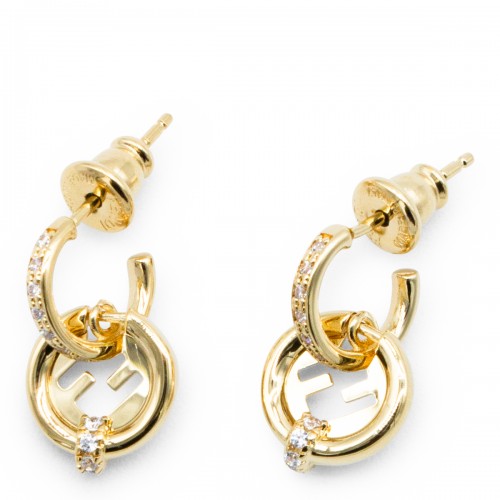 GOLD TONE CRYSTAL EARRINGS