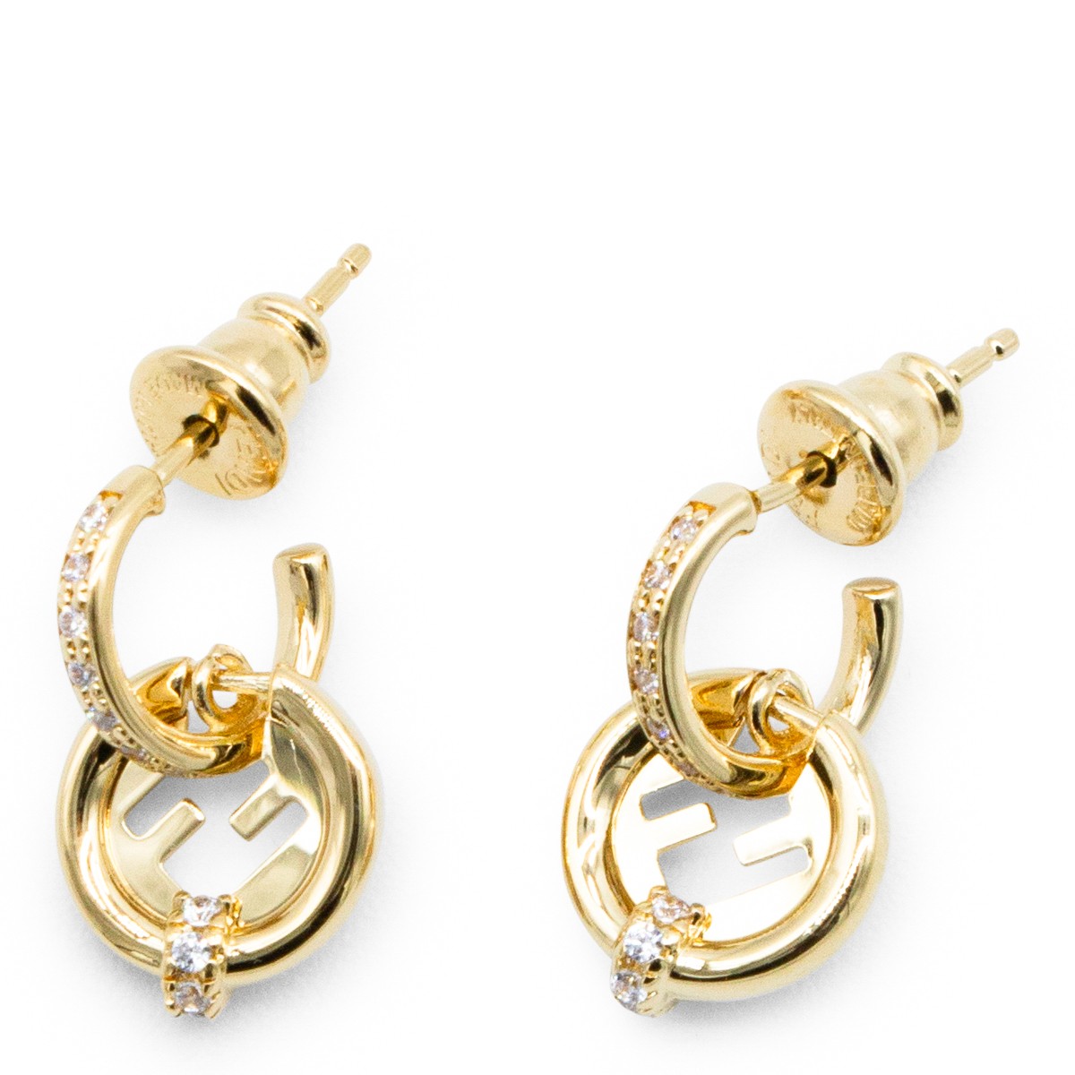 GOLD TONE CRYSTAL EARRINGS