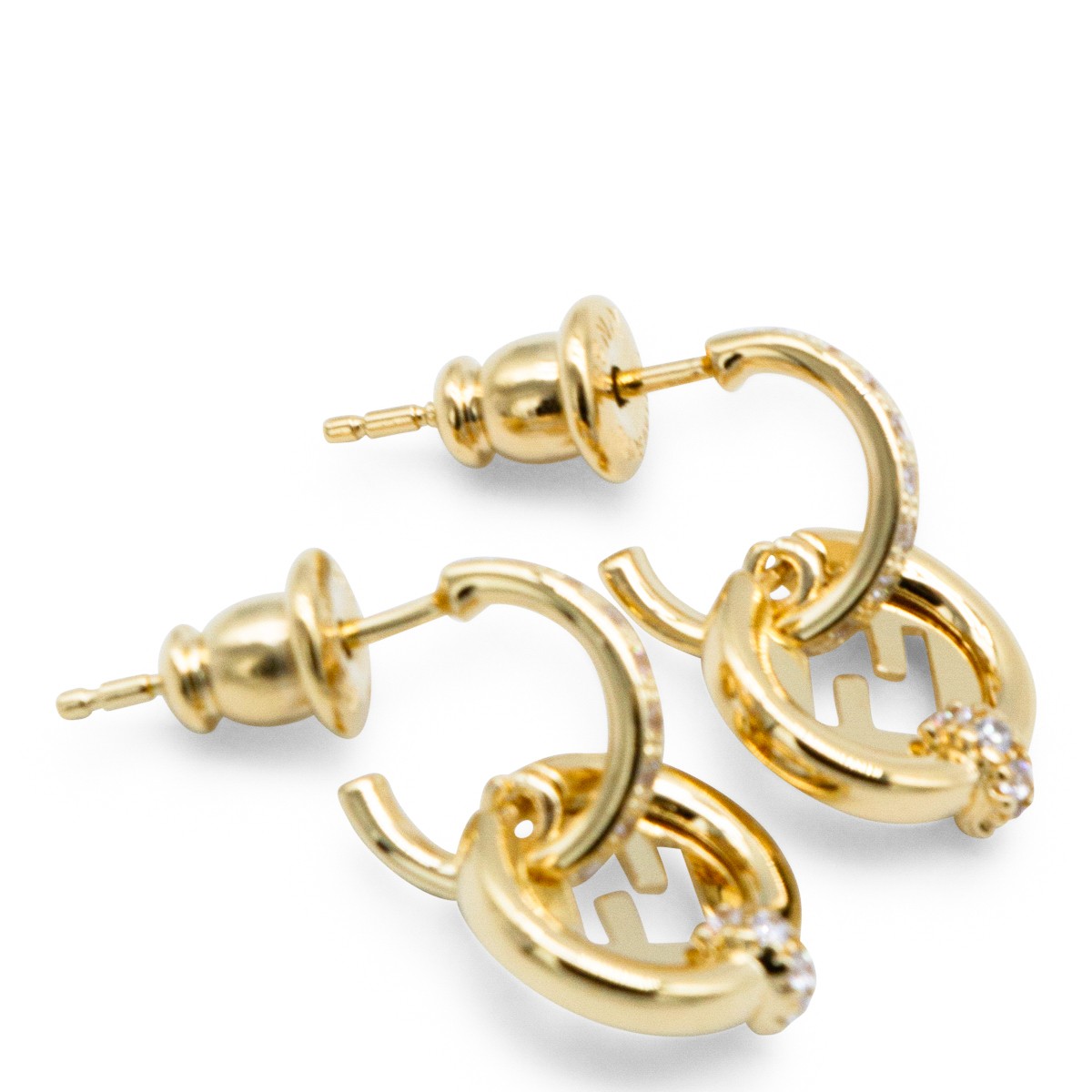 GOLD TONE CRYSTAL EARRINGS