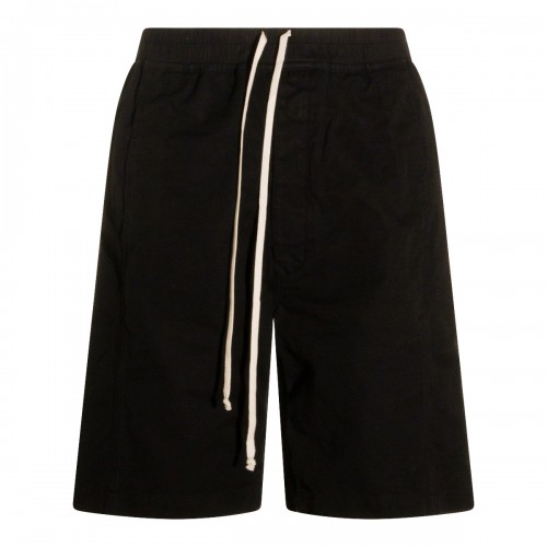 BLACK COTTON WIDE PUSHER SHORT
