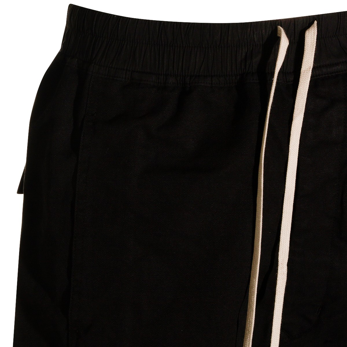 BLACK COTTON WIDE PUSHER SHORT