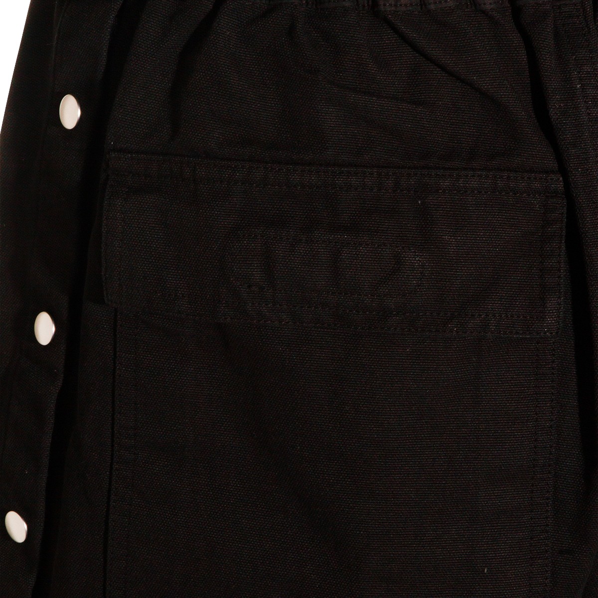 BLACK COTTON WIDE PUSHER SHORT