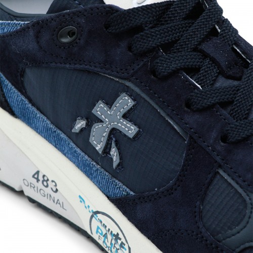 NAVY LEATHER MASE SNEAKERS