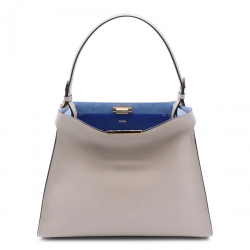 GREY AND LIGHT BLUE LEATHER...