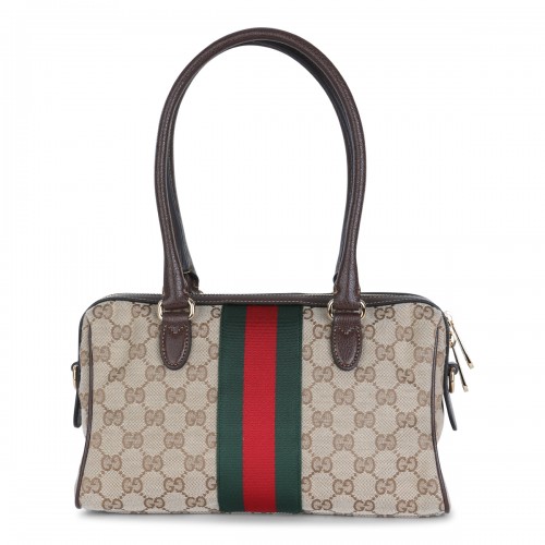 BEIGE HORSBIT WEB SMALL TOP HANDLE BAG