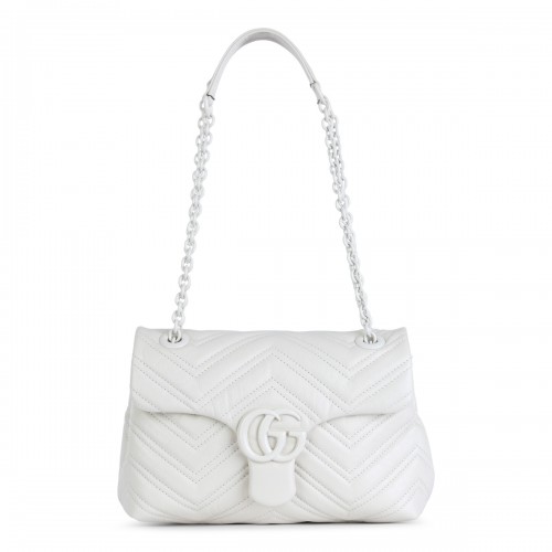 WHITE LEATHER MARMONT SHOULDER BAG