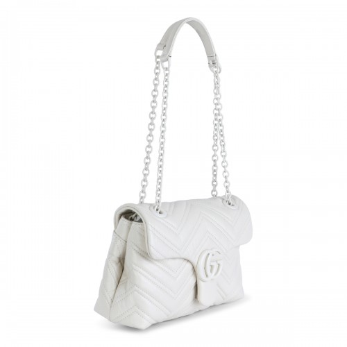 WHITE LEATHER MARMONT SHOULDER BAG