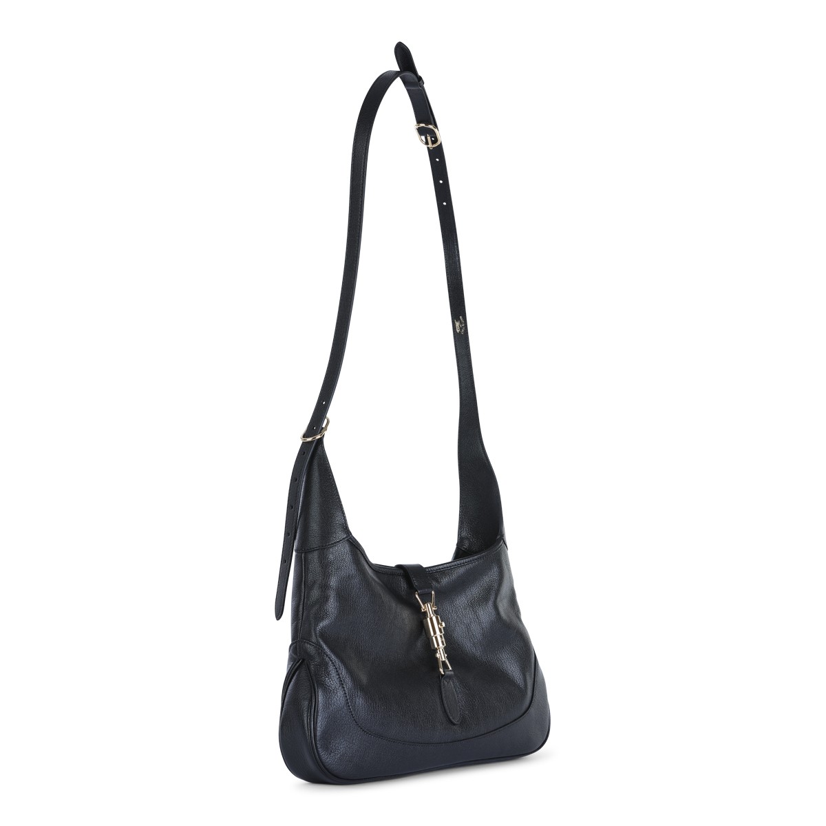 BLACK LEATHER JACKIE HOBO MEDIUM...
