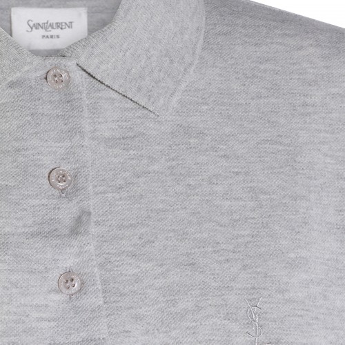 GREY COTTON POLO SHIRT