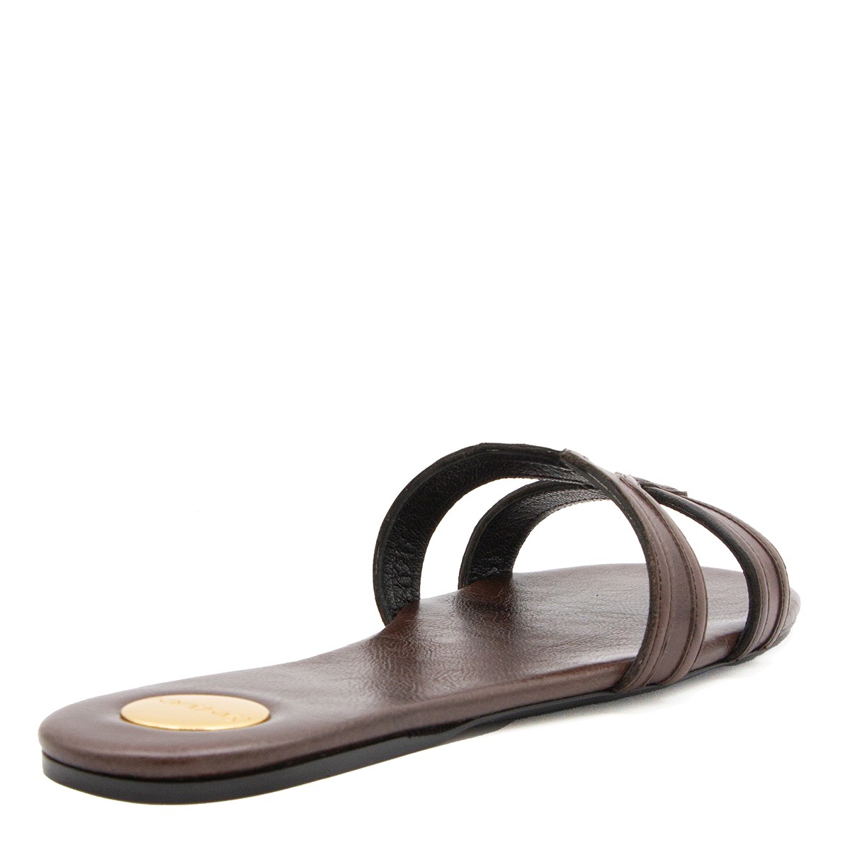 BROWN LEATHER MABROUKA FLATS