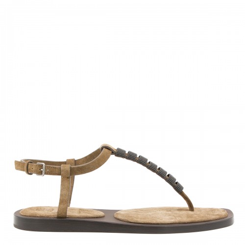 CAMEL LEATHER SANDALS