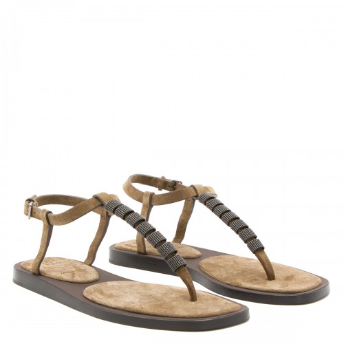 CAMEL LEATHER SANDALS 2