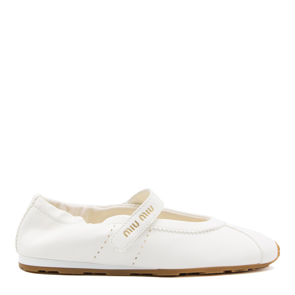 IVORY LEATHER PLUME FLATS