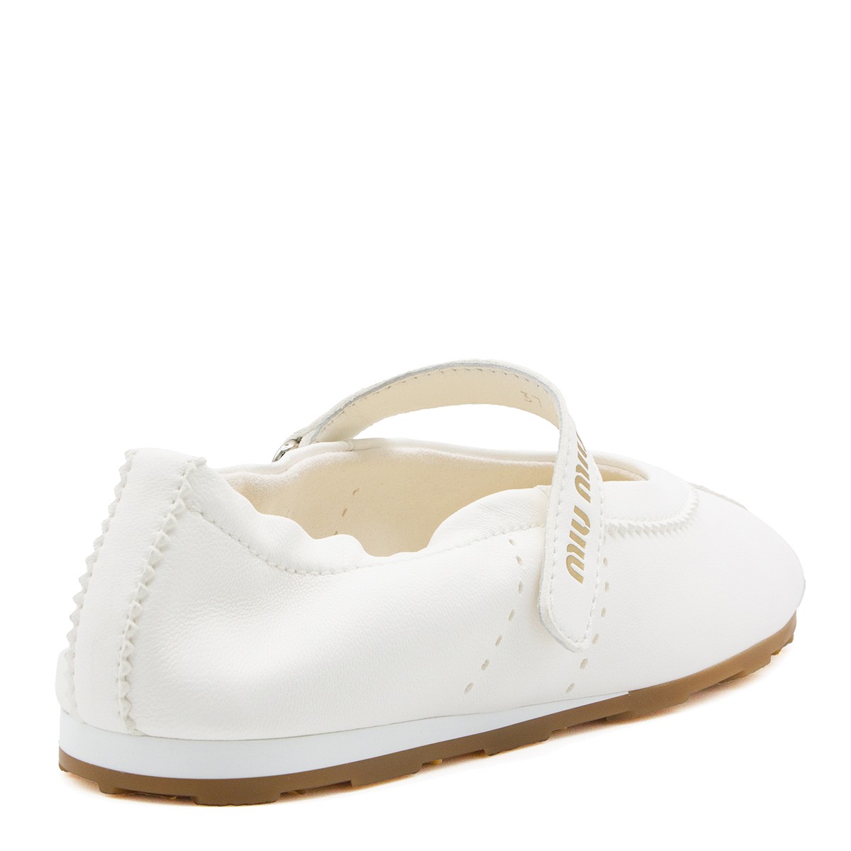 IVORY LEATHER PLUME FLATS