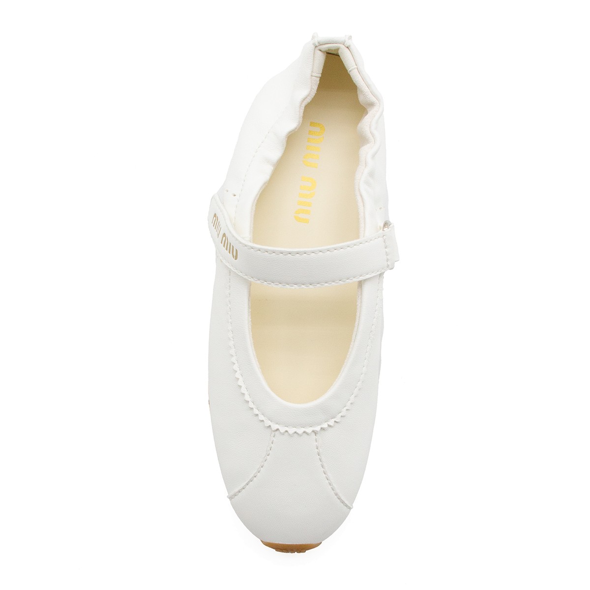 IVORY LEATHER PLUME FLATS