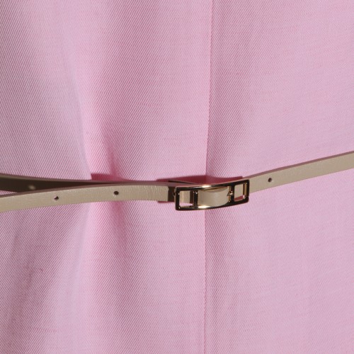 PINK VISCOSE AND LINEN BLEND DRESS