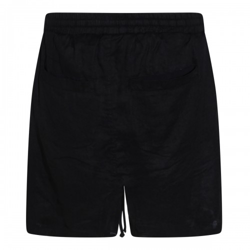 BLACK LINEN SHORTS