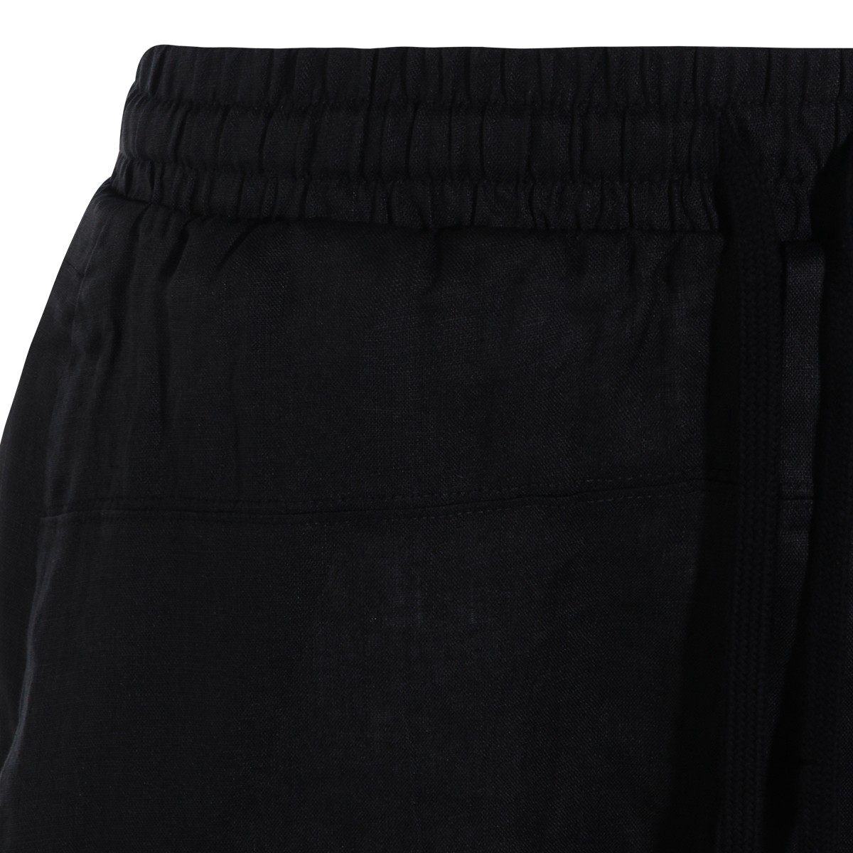 BLACK LINEN SHORTS