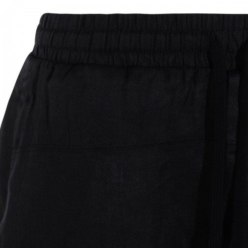 BLACK LINEN SHORTS