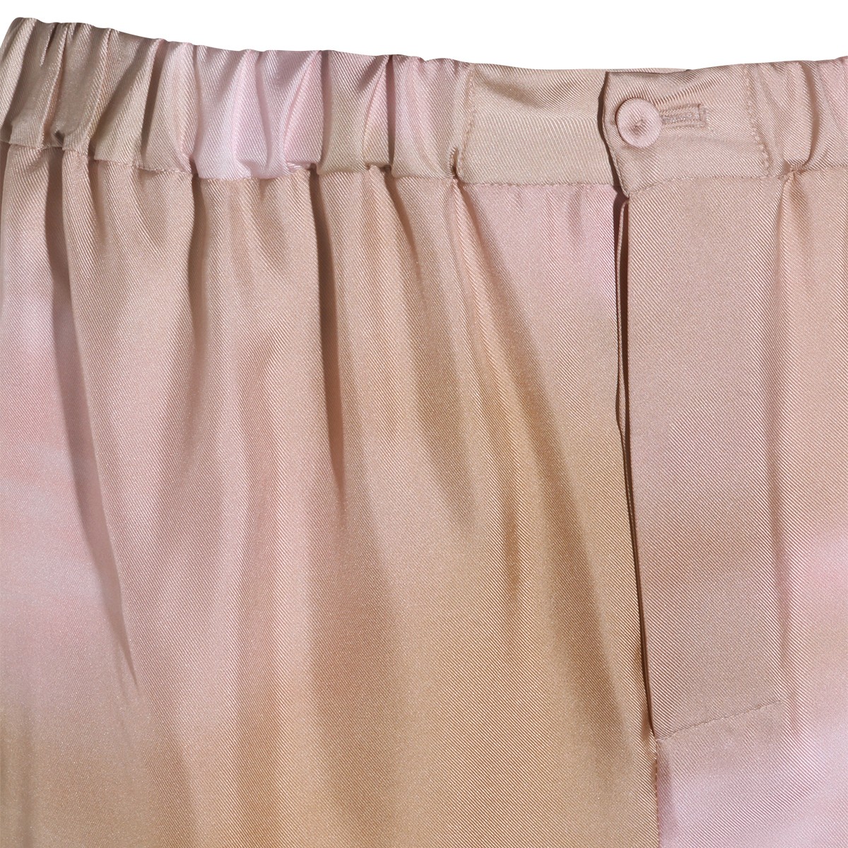 BEIGE AND PINK SILK FLOREAL PANTS