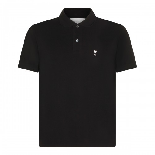 BLACK COTTON AMI DE COEUR POLO SHIRT