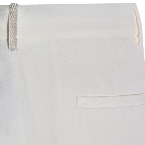 BUTTER VISCOSE AND LINEN BLEND BERMUDA SHORTS