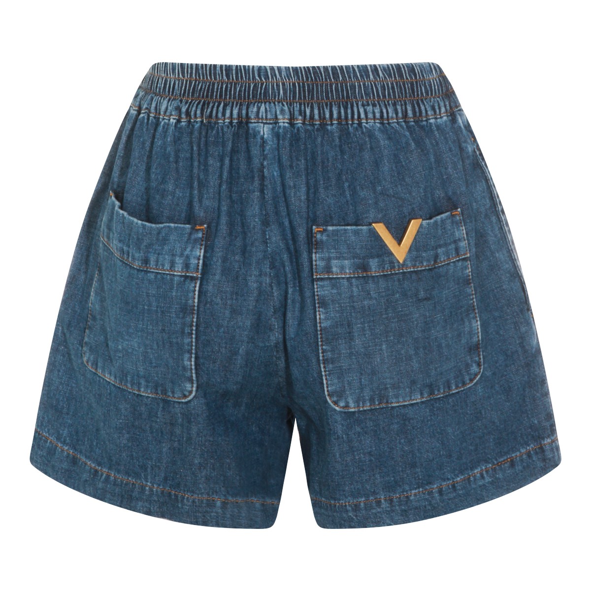 BLUE COTTON DENIM SHORTS