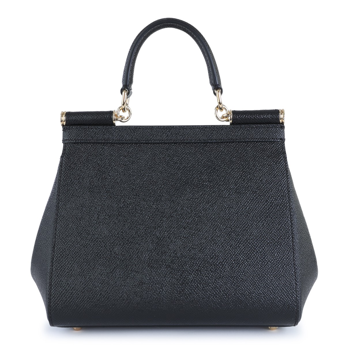 BLACK LEATHER SICILY SMALL TOP HANDLE...