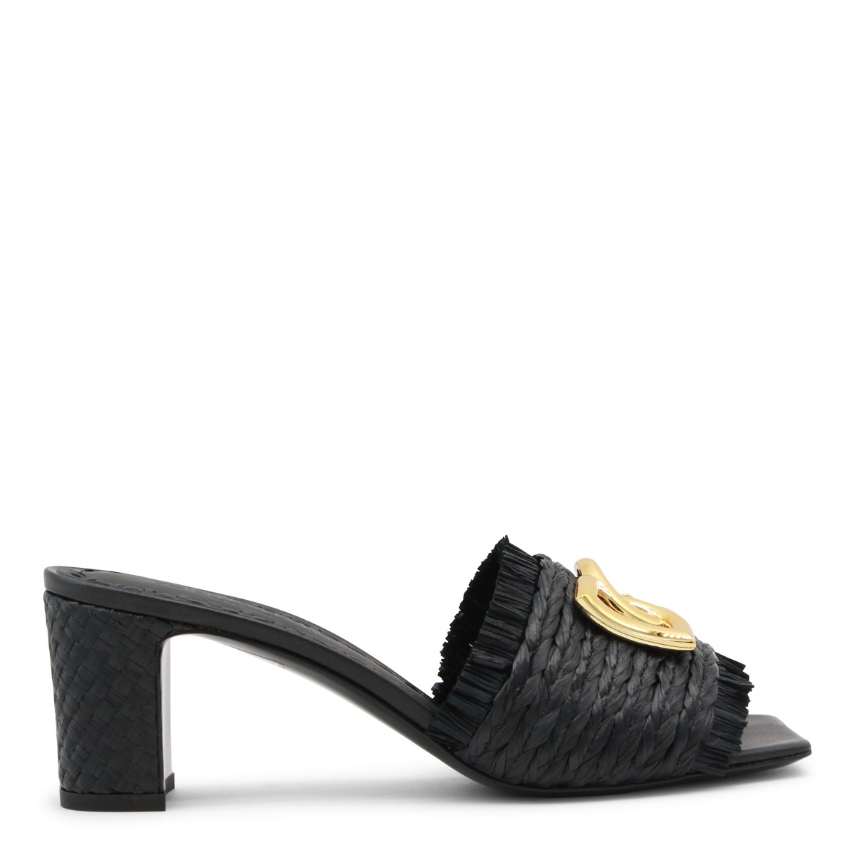 BLACK LEATHER SANDALS