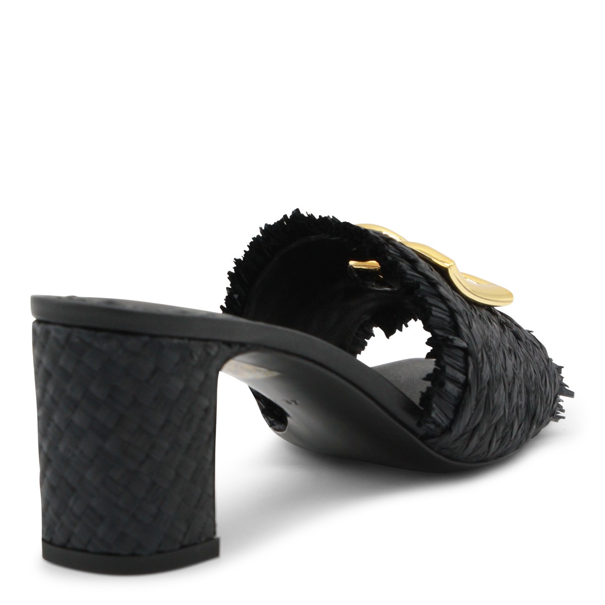 BLACK LEATHER SANDALS