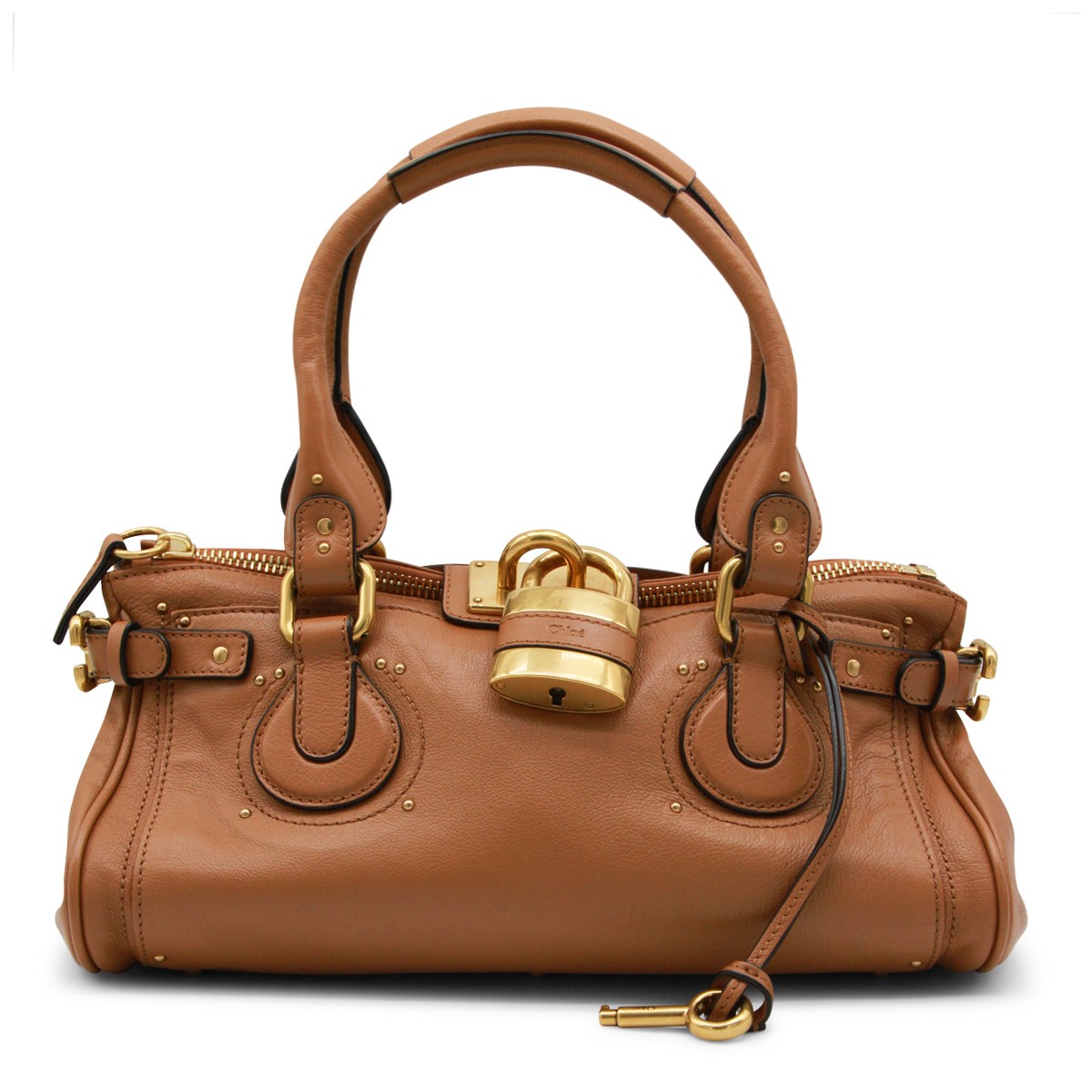 BROWN LEATHER PADDINGTON TOP HANDLE BAG