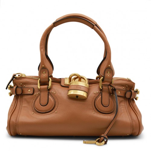 BROWN LEATHER PADDINGTON TOP HANDLE BAG
