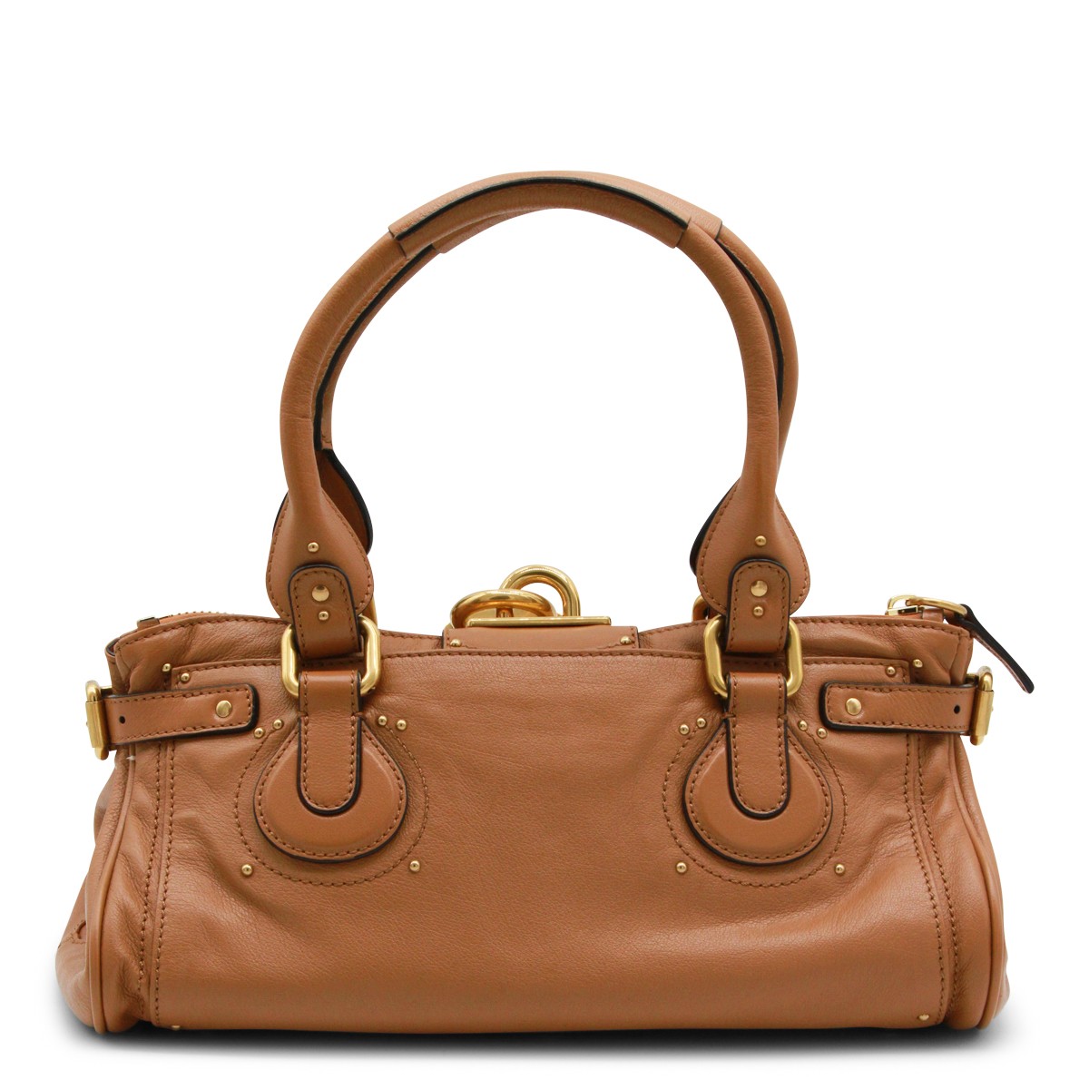 BROWN LEATHER PADDINGTON TOP HANDLE BAG