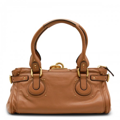 BROWN LEATHER PADDINGTON TOP HANDLE BAG