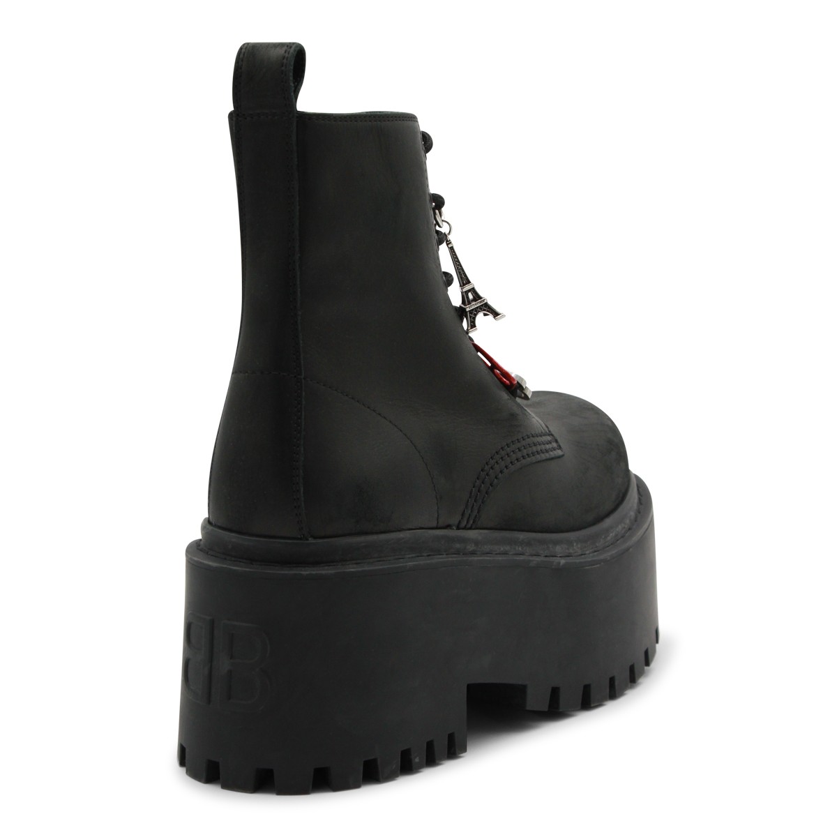 BLACK LEATHER STRIKE BOOTS