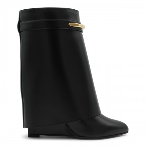 BLACK LEATHER SHARK BOOTS