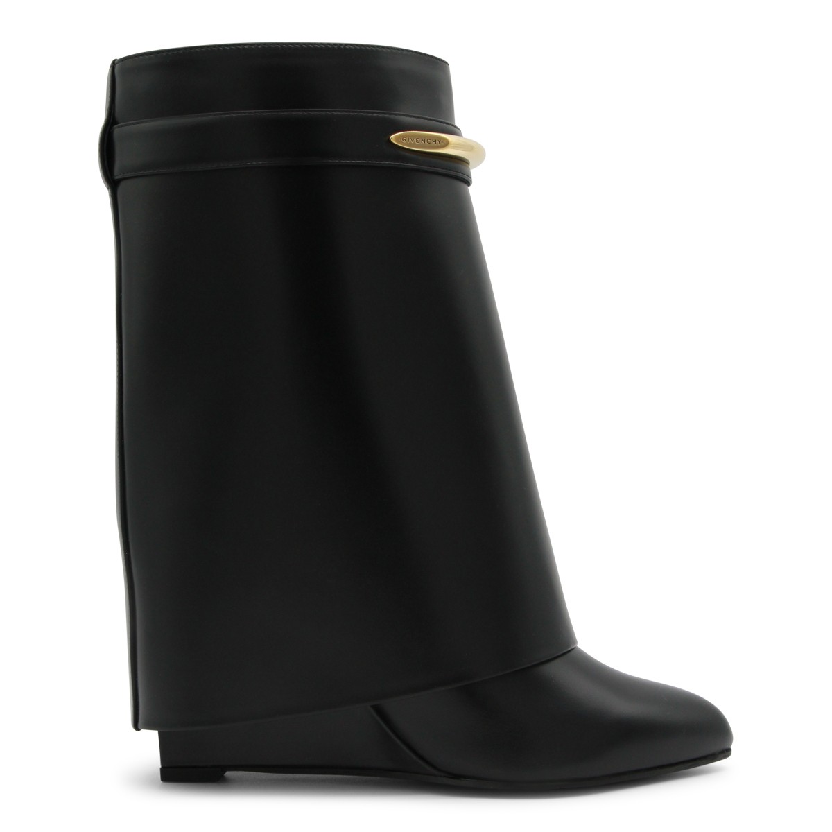 BLACK LEATHER SHARK BOOTS