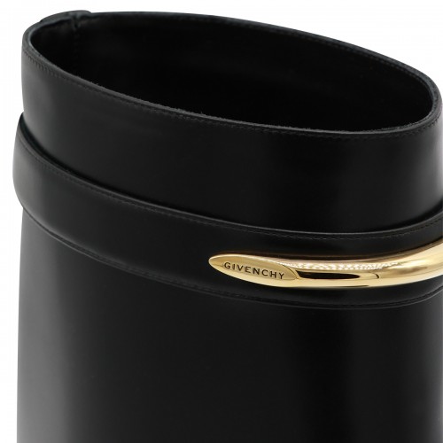 BLACK LEATHER SHARK BOOTS