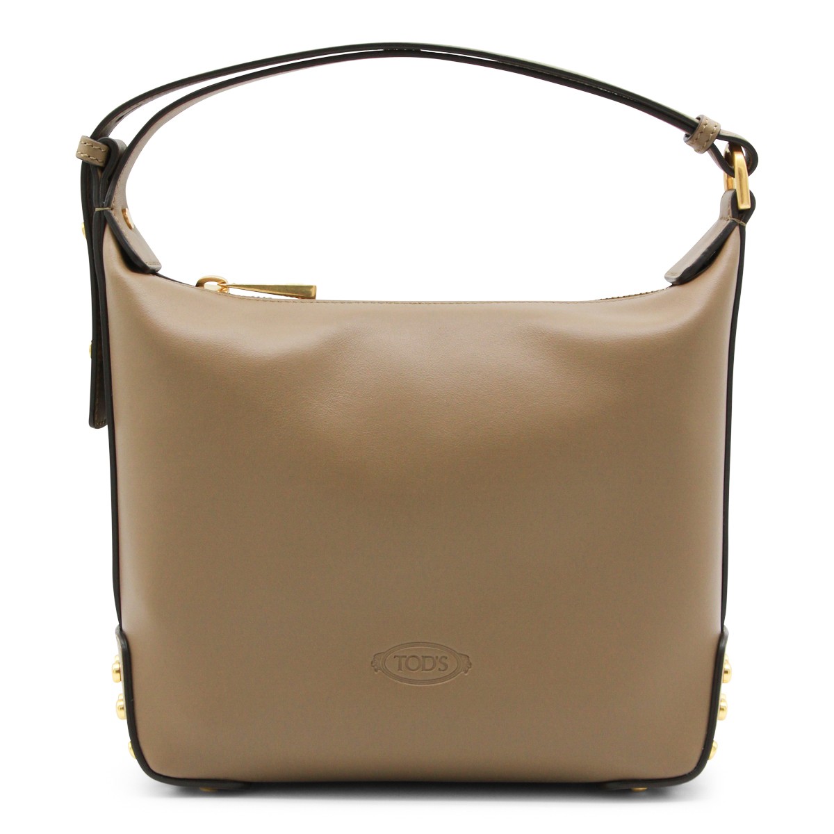 BEIGE LEATHER SHOULDER BAG