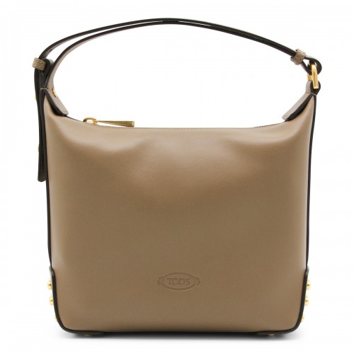 BEIGE LEATHER SHOULDER BAG