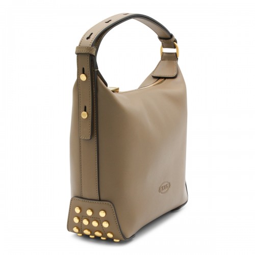 BEIGE LEATHER SHOULDER BAG 2