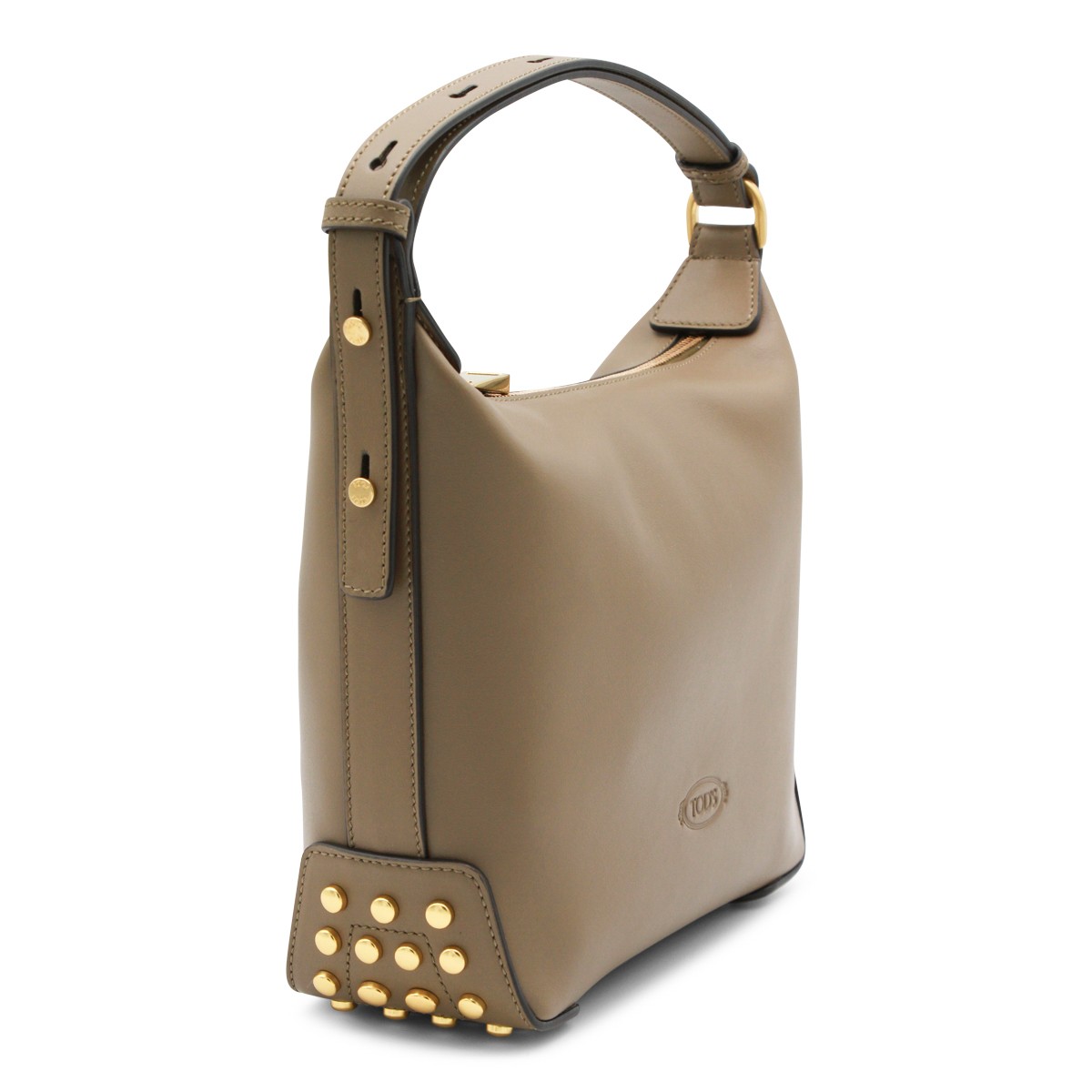 BEIGE LEATHER SHOULDER BAG
