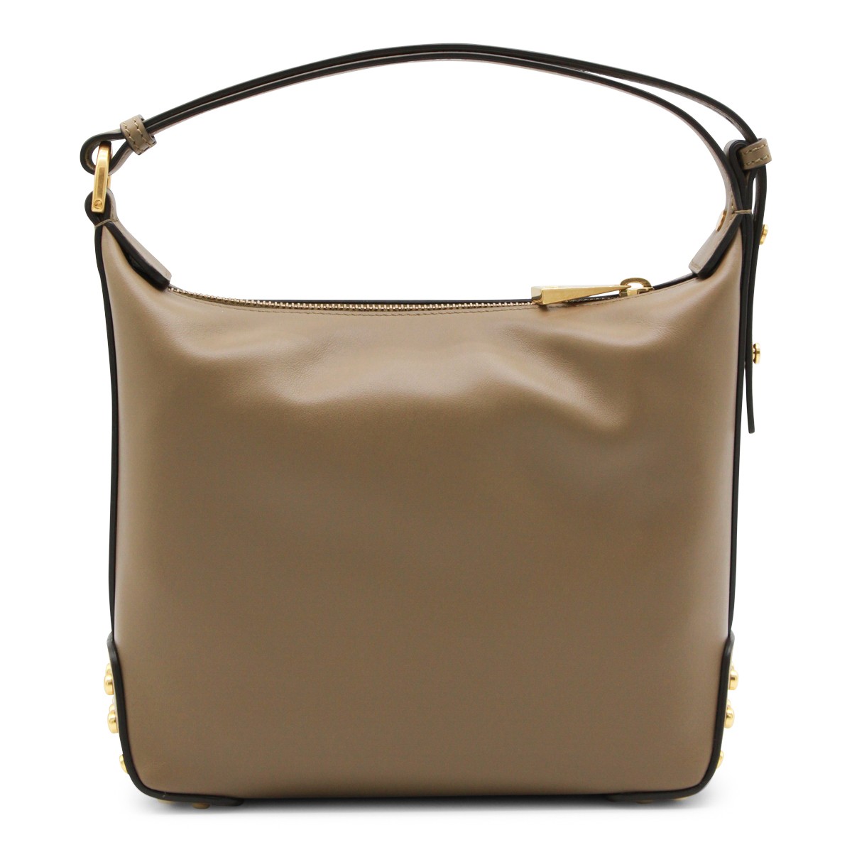 BEIGE LEATHER SHOULDER BAG